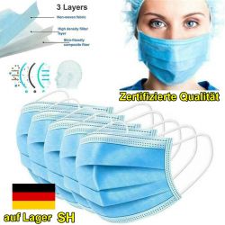 Typ I 50er Verpackung Schutzmasken Atemschutzmasken Feinstaub Corona COVID 19 Maske Medizinisch Mundschutz Gesichtsmaske Zertifiziert Qualität Virus